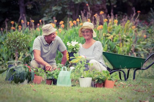 Gardeners in North Sheen sorting green waste for recycling